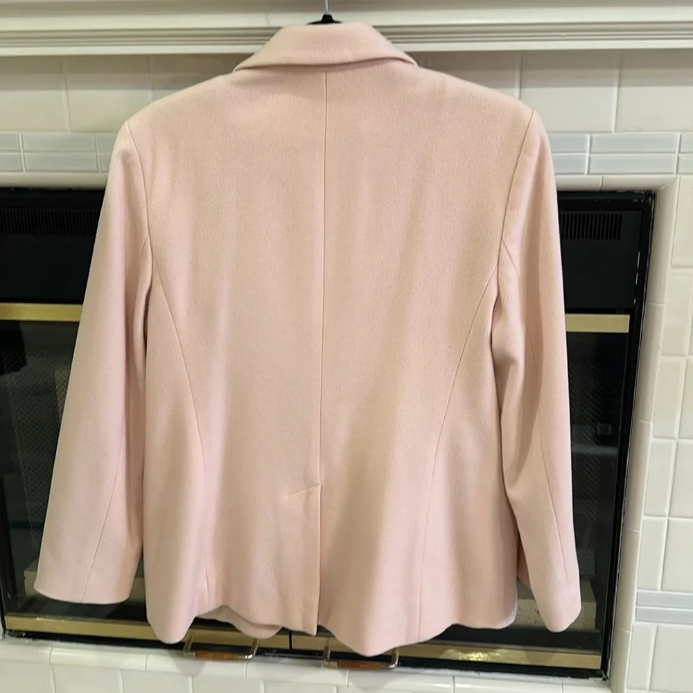 Louden Made in Canada Pink Wool & Cashmere jacket One button front Size 12 - Picture 8 of 10